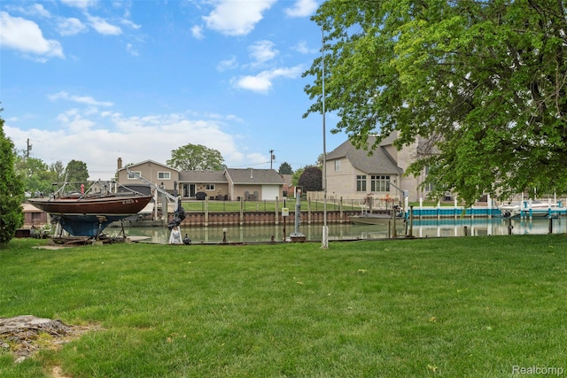 49748 Regatta St, Chesterfield, MI 48047 - view of grassy yard featuring boat lift