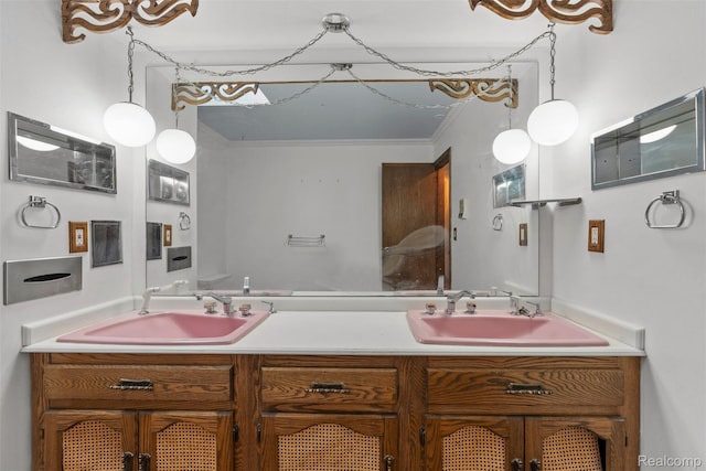 49748 Regatta St, Chesterfield, MI 48047 - bathroom with double vanity and crown molding