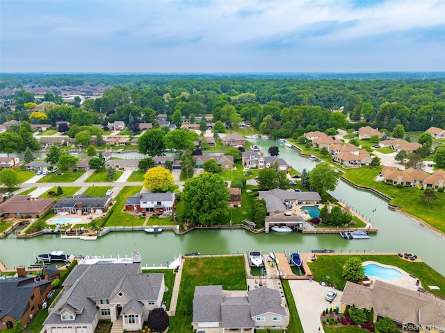 49748 Regatta St, Chesterfield, MI 48047 - aerial view of residential area with a large body of water