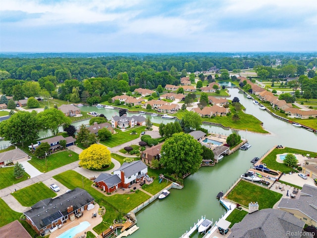 49748 Regatta St, Chesterfield, MI 48047 - aerial perspective of suburban area featuring a large body of water