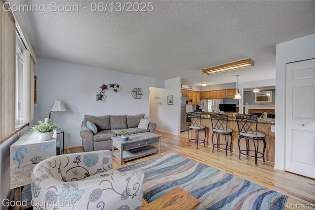 1378 Surrey Hts, Westland, MI 48186 - living area featuring light wood-type flooring and a textured ceiling