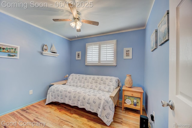 1378 Surrey Hts, Westland, MI 48186 - bedroom with wood finished floors, ornamental molding, and ceiling fan