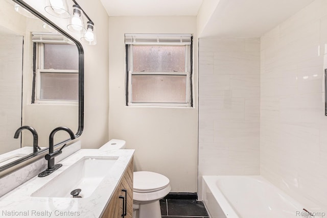 18691 Greenlawn St, Detroit, MI 48221 - bathroom featuring vanity, toilet, and tub / shower combination