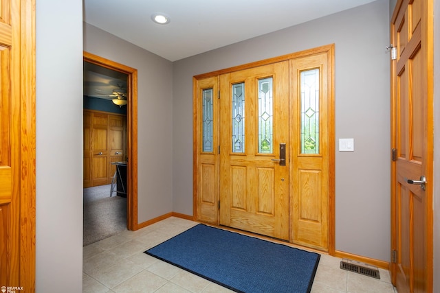 353 Golfside Dr, Lapeer, MI 48446 - foyer with baseboards, light tile patterned flooring, and recessed lighting