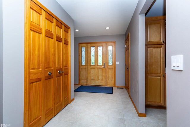 353 Golfside Dr, Lapeer, MI 48446 - entryway featuring baseboards, light tile patterned floors, and recessed lighting