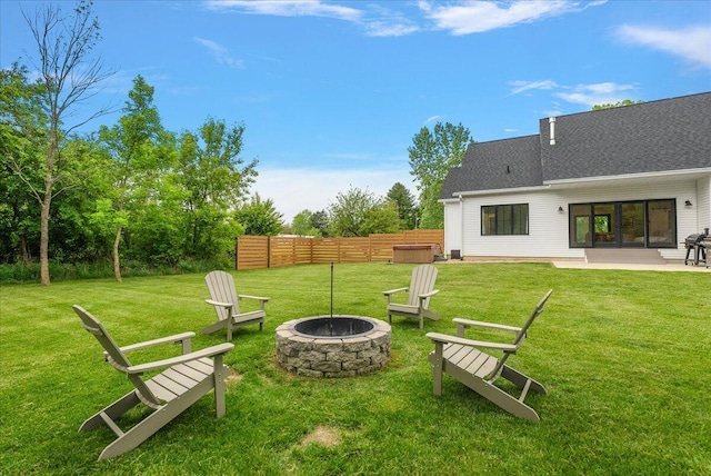 8011 Date Rd, Stevensville, MI 49127 - view of yard with a fire pit and a patio