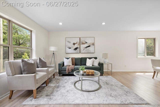 9248 Riverside Dr, Brighton, MI 48116 - living room featuring wood finished floors and recessed lighting