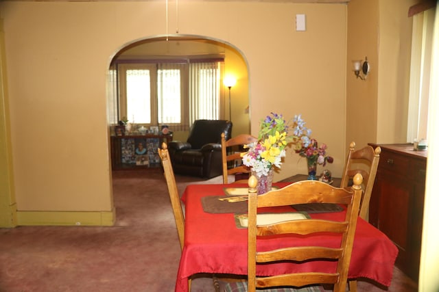 1223 Bemis St SE, Grand Rapids, MI 49506 - dining room featuring arched walkways and carpet floors