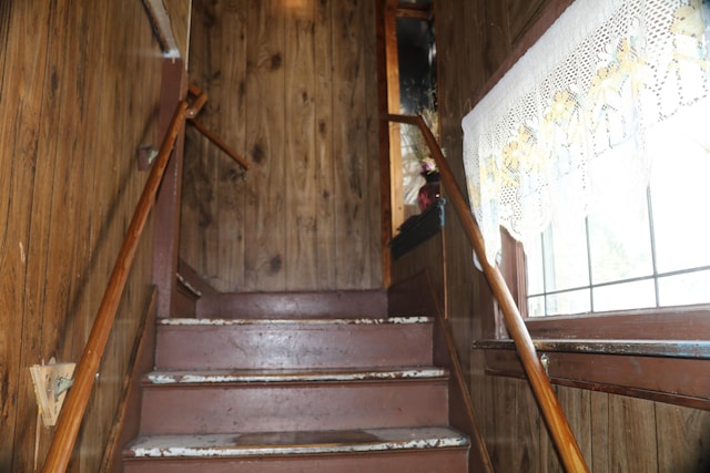1223 Bemis St SE, Grand Rapids, MI 49506 - stairs with wood walls