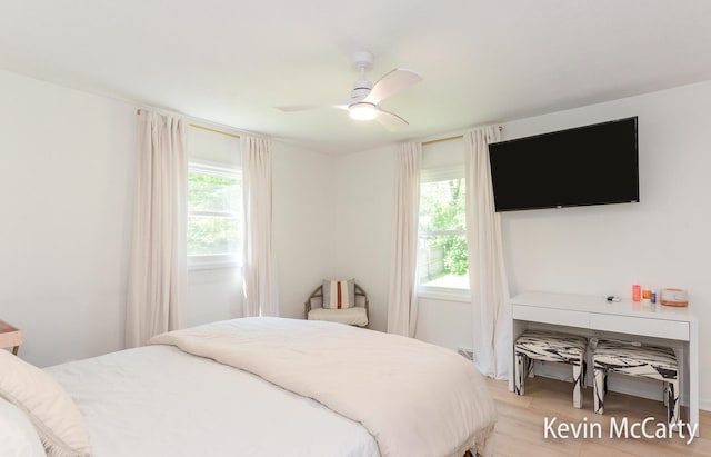 1731 Edgewood Ave SE, Grand Rapids, MI 49506 - bedroom featuring light wood-style flooring and a ceiling fan