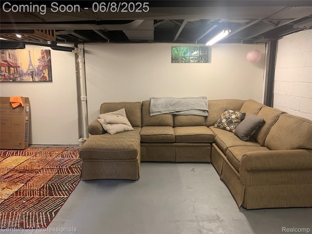 22601 Colony St, Saint Clair Shores, MI 48080 - living area featuring concrete floors
