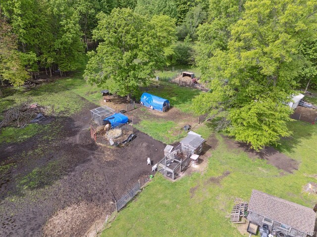 4828 Rathbun Rd, Birch Run, MI 48415 - view from above of property with a forest