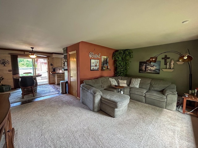 2069 Kenwood Dr, Flint, MI 48532 - living room featuring carpet flooring and a ceiling fan