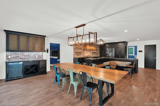 5080 Tootmoor Rd, Bloomfield Hills, MI 48302 - dining space featuring wood finished floors, a chandelier, and recessed lighting