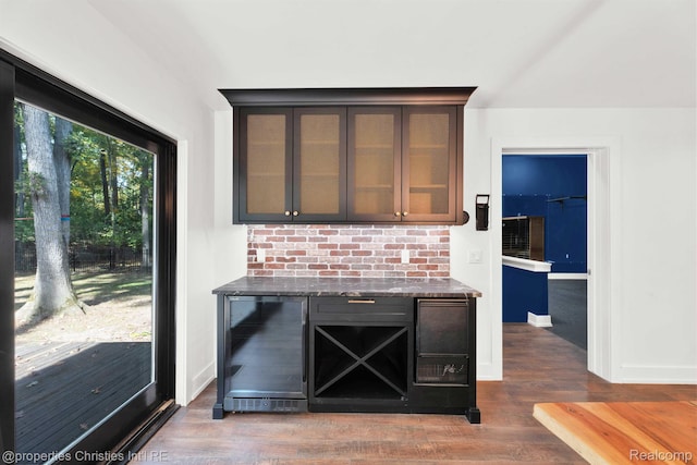 5080 Tootmoor Rd, Bloomfield Hills, MI 48302 - bar featuring beverage cooler, wood finished floors, and baseboards