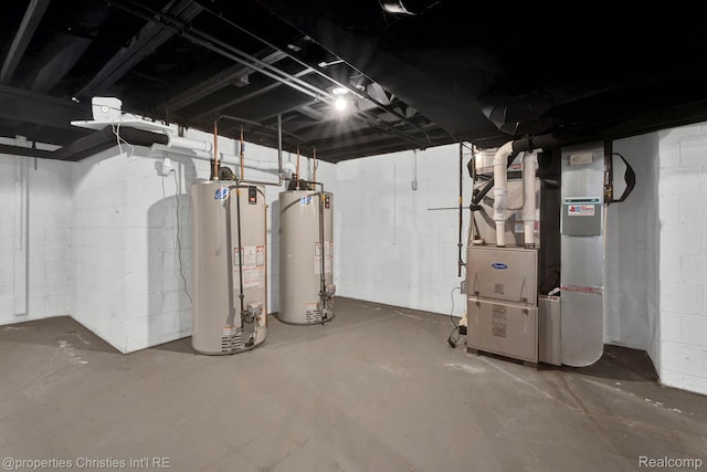 5080 Tootmoor Rd, Bloomfield Hills, MI 48302 - unfinished basement with water heater and heating unit