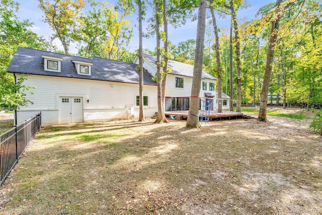 5080 Tootmoor Rd, Bloomfield Hills, MI 48302 - back of property with a wooden deck