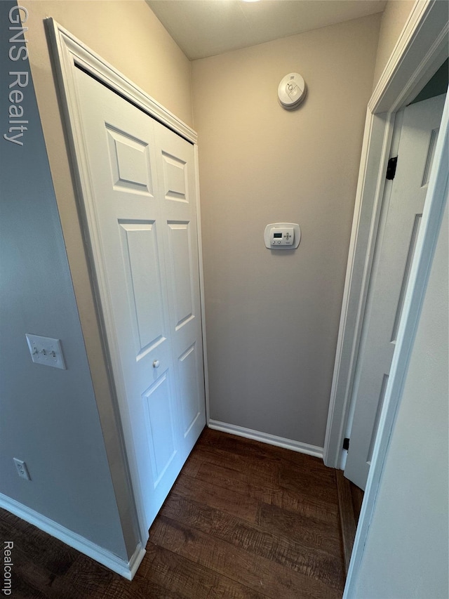 604 Millard Ave, Royal Oak, MI 48073 - corridor with dark wood-style flooring and baseboards
