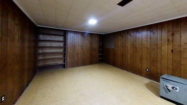 1635 Woodside Dr, East Lansing, MI 48823 - finished below grade area with wooden walls and carpet