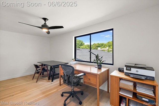 4340 Charing Cross Rd, Bloomfield Hills, MI 48304 - office space featuring light wood-style flooring, baseboards, and ceiling fan