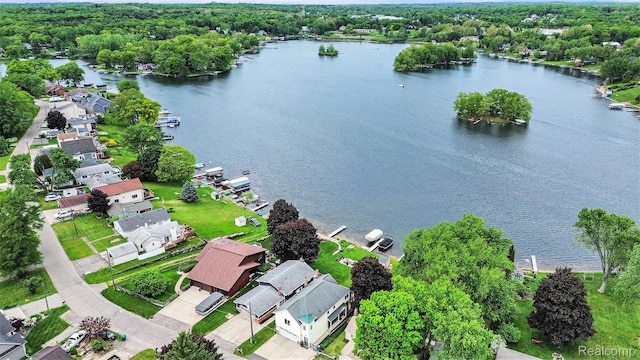 10048 King Rd, Davisburg, MI 48350 - aerial perspective of suburban area with a nearby body of water