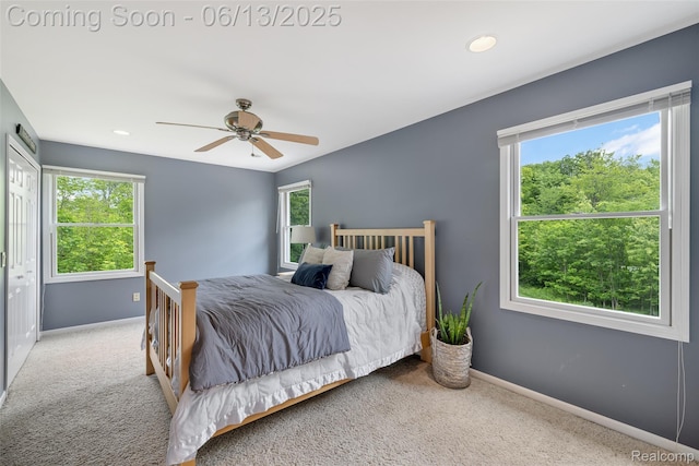 4230 Mill Lake Rd, Lake Orion, MI 48360 - carpeted bedroom featuring recessed lighting and a ceiling fan