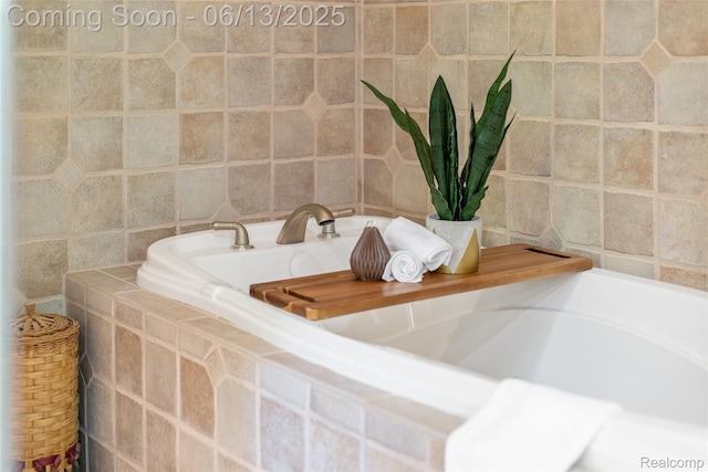 4230 Mill Lake Rd, Lake Orion, MI 48360 - bathroom featuring tile walls and a garden tub