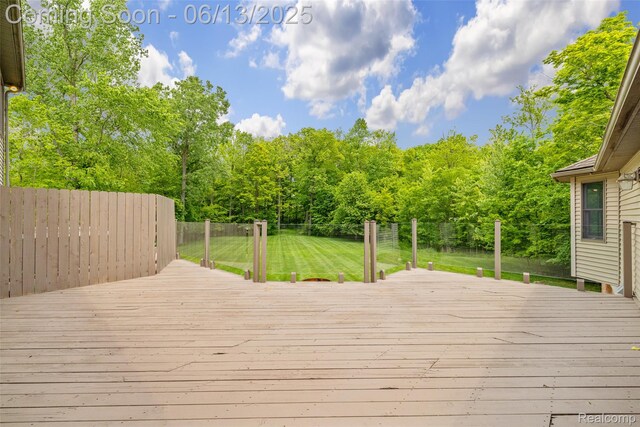 4230 Mill Lake Rd, Lake Orion, MI 48360 - wooden terrace featuring a fenced backyard