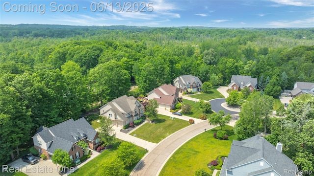 3788 High Grove Way, Lake Orion, MI 48360 - aerial view of residential area with a forest