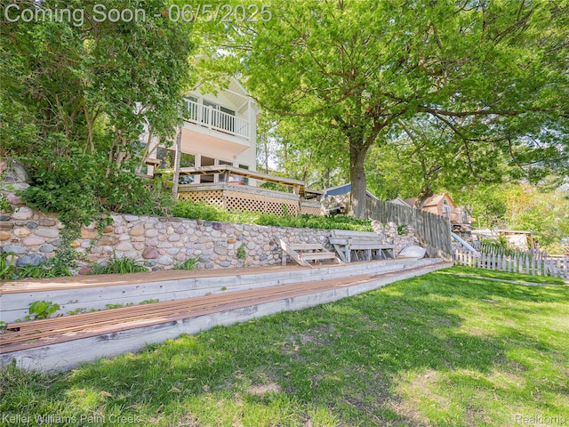 227 Ora Rd, Oxford, MI 48371 - view of yard featuring a wooden deck