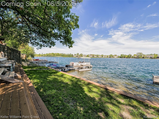 227 Ora Rd, Oxford, MI 48371 - dock area with a water view and a yard