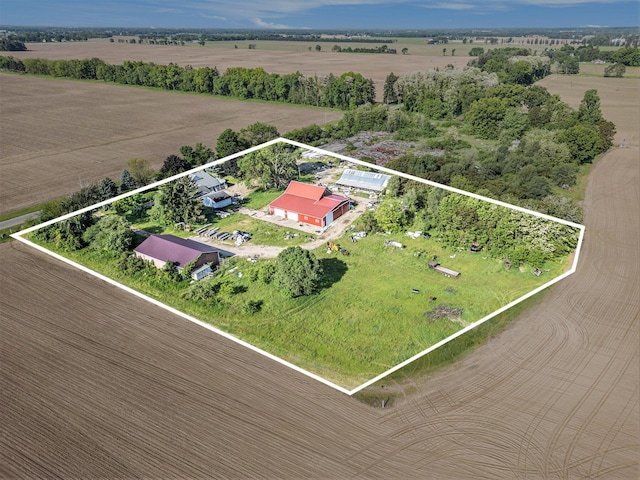19146 Fairchild Rd, Constantine, MI 49042 - aerial view of sparsely populated area featuring property parcel outlined