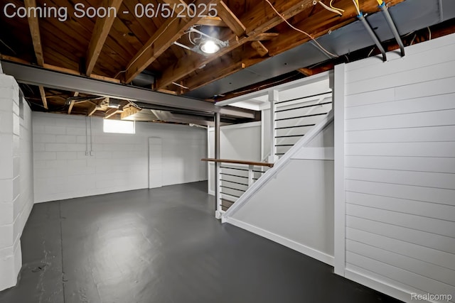 2231 Parker St, Dearborn, MI 48124 - below grade area featuring stairs and concrete block wall
