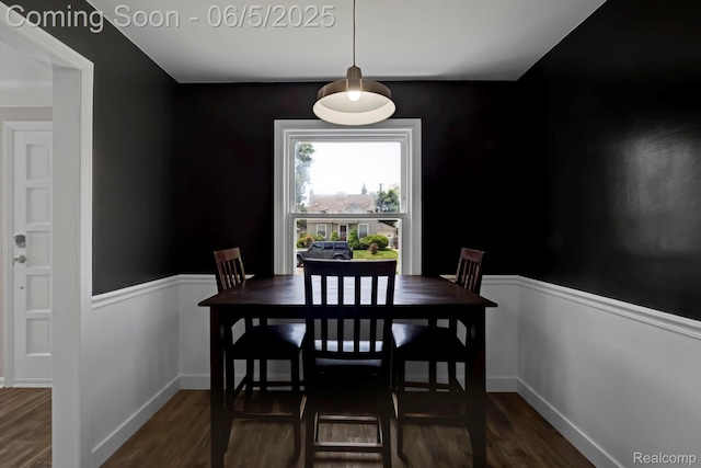 2231 Parker St, Dearborn, MI 48124 - dining room featuring wood finished floors, a wainscoted wall, and baseboards