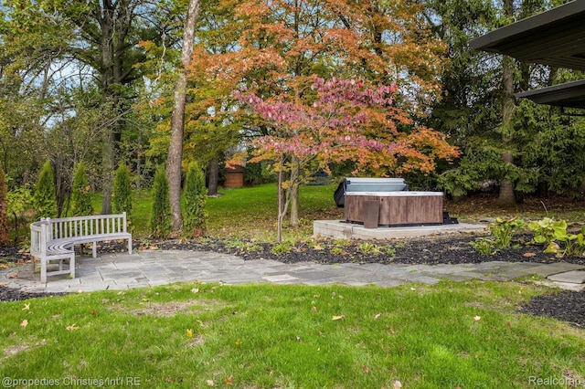 1093 Greentree Rd, Bloomfield Hills, MI 48304 - view of green lawn featuring a patio and a hot tub