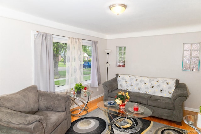 19176 Barlow St, Detroit, MI 48205 - living room featuring wood finished floors and baseboards