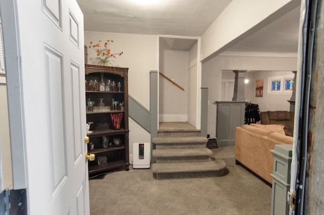 760 Algonquin St, Detroit, MI 48215 - staircase featuring carpet