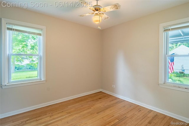 2375 Nichols Ave, Grand Blanc, MI 48507 - empty room with light wood-style flooring, plenty of natural light, and a ceiling fan