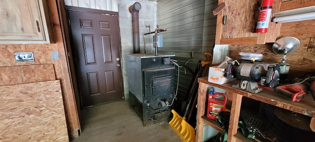 1308 Beaver Rd, Bitely, MI 49309 - misc room featuring wood walls