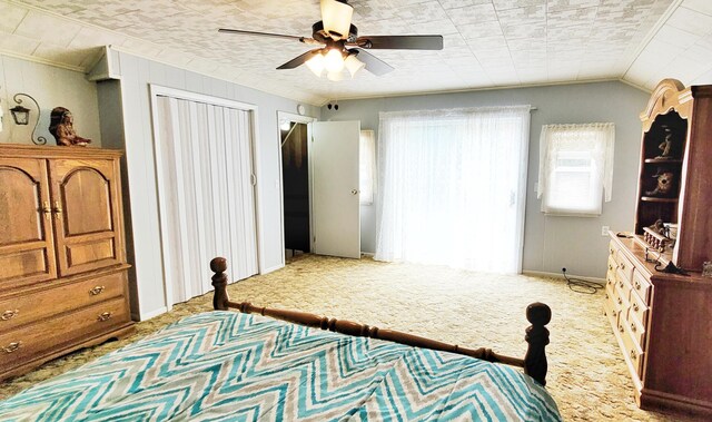 1308 Beaver Rd, Bitely, MI 49309 - bedroom featuring carpet flooring, ornamental molding, a ceiling fan, and baseboards