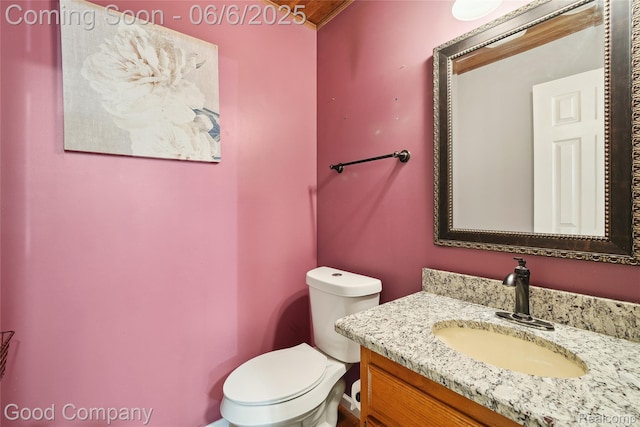 5490 Clarkston Rd, Clarkston, MI 48348 - half bathroom featuring toilet and vanity