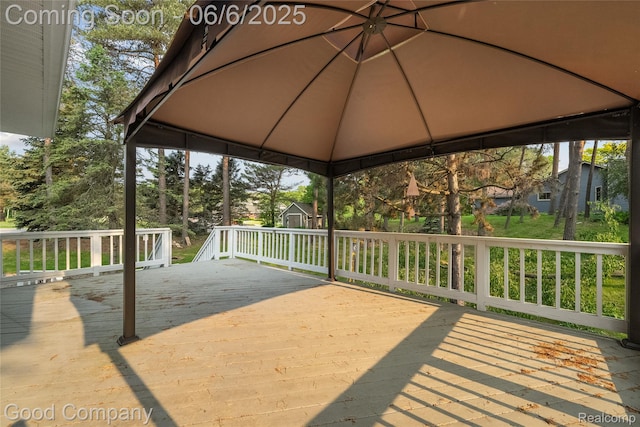 5490 Clarkston Rd, Clarkston, MI 48348 - wooden deck featuring a gazebo