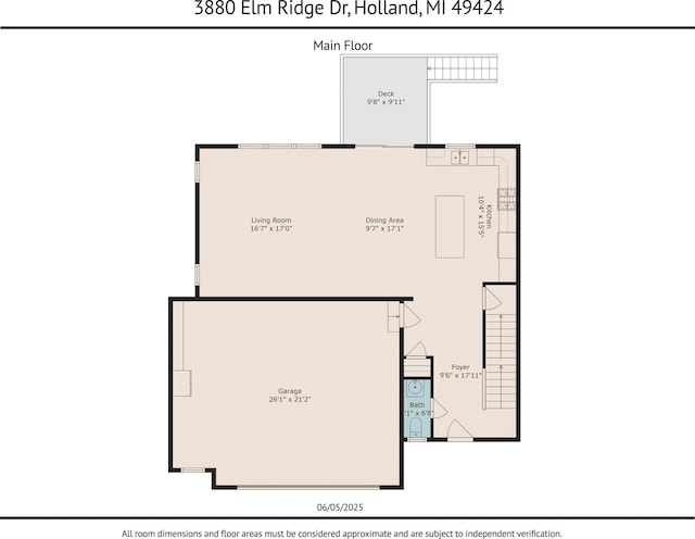 3880 Elm Ridge Dr, Holland, MI 49424 - room layout