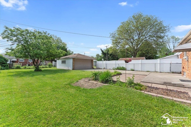 8691 Louise St, Allen Park, MI 48101 - view of yard with a detached garage and an outdoor structure