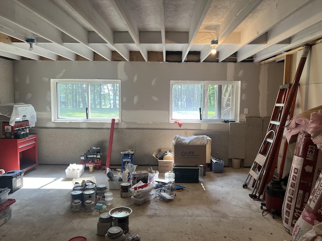 252 E Fenn Rd, Coldwater, MI 49036 - misc room with plenty of natural light and unfinished concrete floors