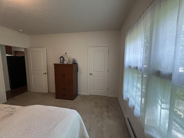 252 E Fenn Rd, Coldwater, MI 49036 - bedroom featuring light colored carpet, a baseboard heating unit, and baseboards
