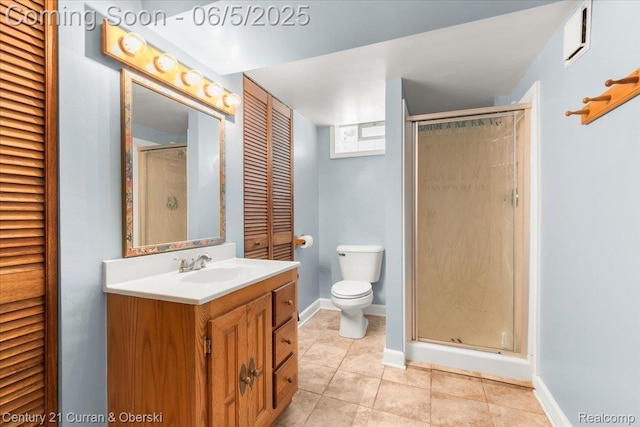 1731 N Franklin St, Dearborn, MI 48128 - full bathroom featuring a closet, vanity, toilet, a shower stall, and tile patterned flooring
