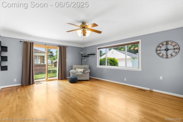 1731 N Franklin St, Dearborn, MI 48128 - unfurnished room featuring a ceiling fan, wood finished floors, and baseboards