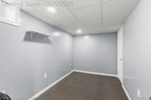 1731 N Franklin St, Dearborn, MI 48128 - carpeted spare room with a drop ceiling, baseboards, and recessed lighting