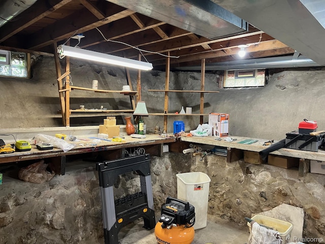3742 W Barnes Lake Rd, Columbiaville, MI 48421 - basement with a workshop area